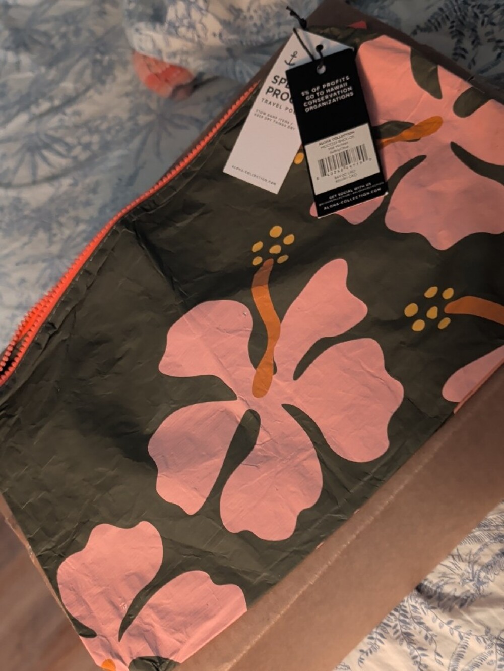 ALOHA Collection Mo'orea Mid Sized Splash Proof Zipper Pouch Tahiti NWT New - Picture 2 of 6